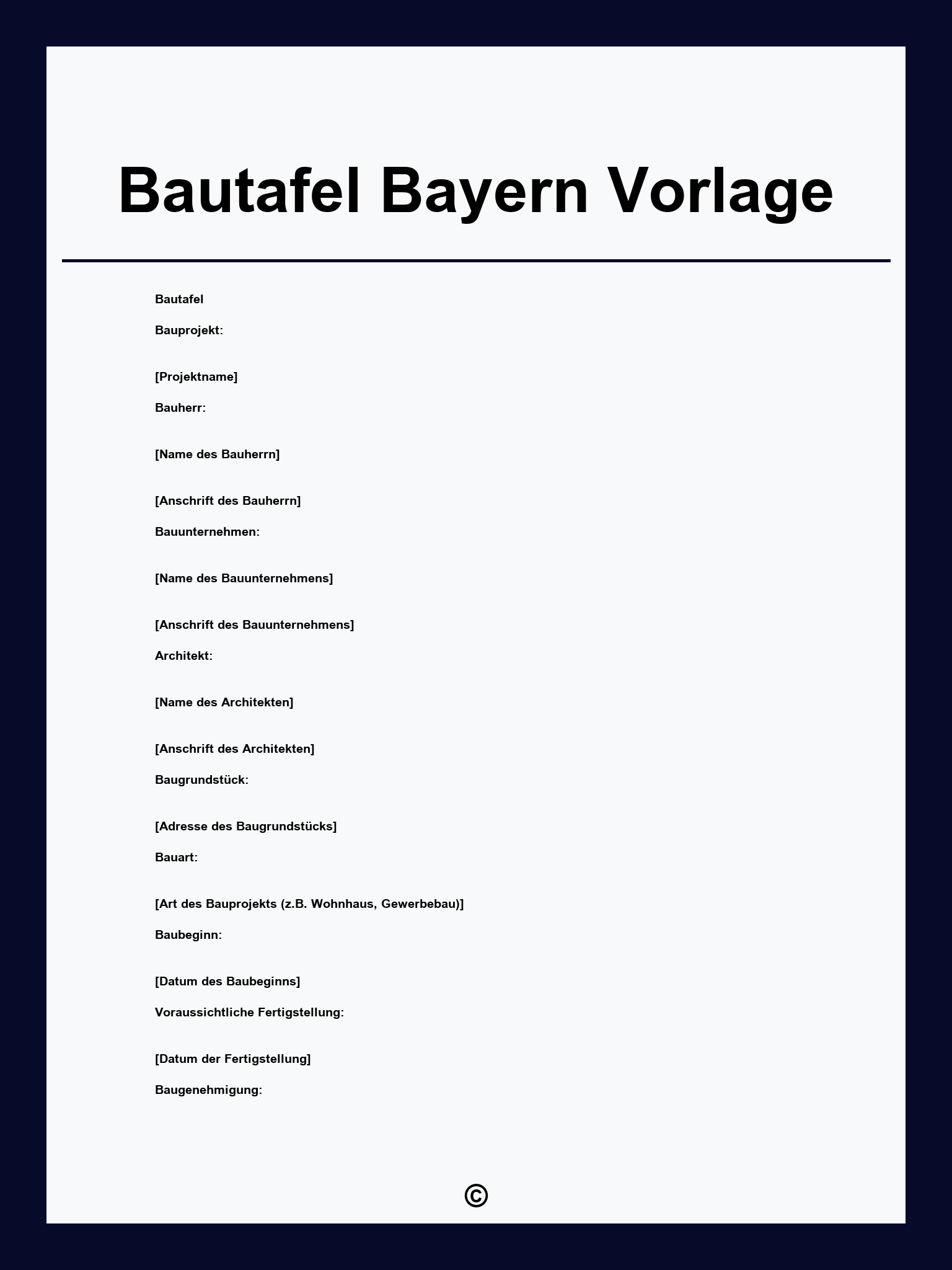 Bautafel Bayern Vorlage