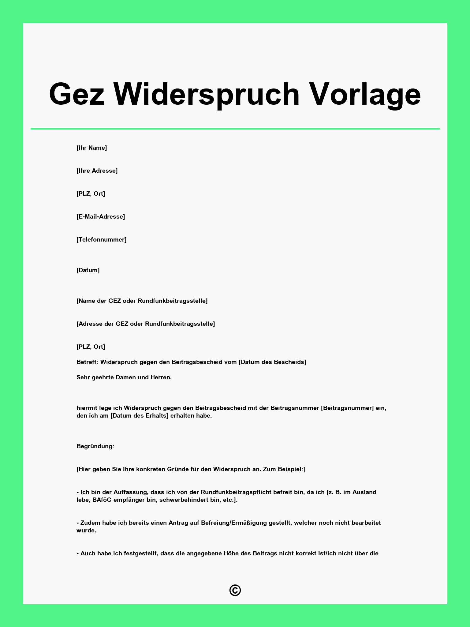 Gez Widerspruch Vorlage